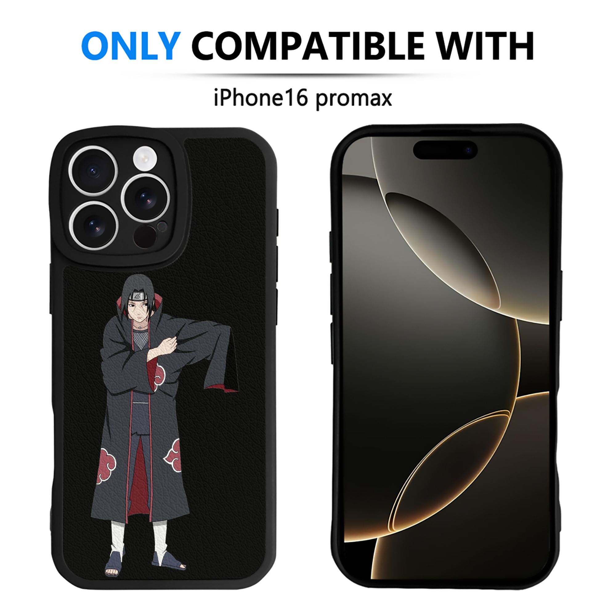 （画像用） NARUTO -ナルト- うちは イタチ Uchiha Itachi 【iPhone 16シリーズ対応】シリコンスマホケース（レザー調） 材質：シリコン
